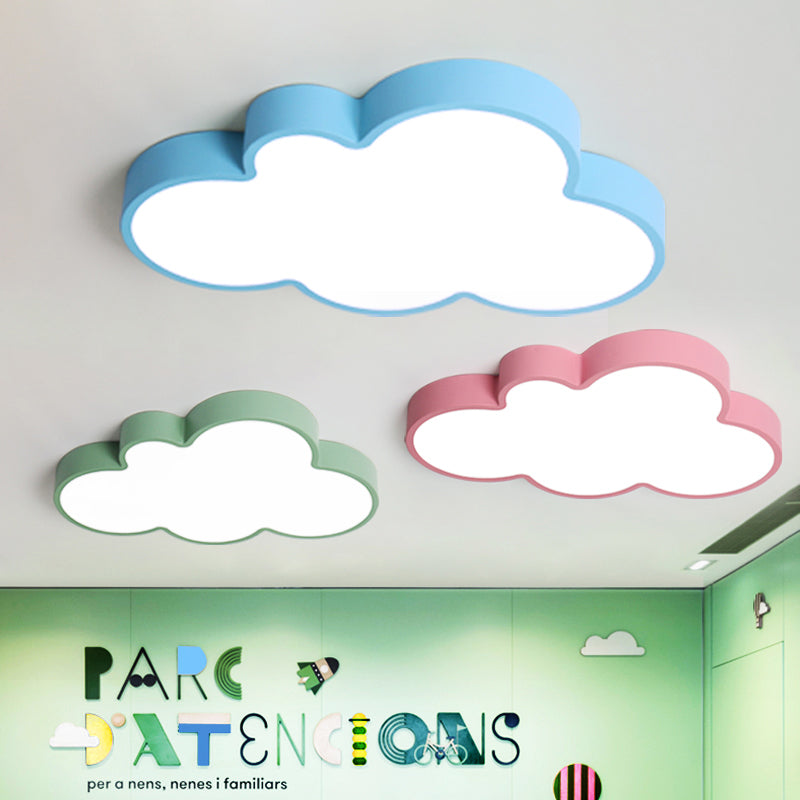Cloud Child Bedroom Flush Mount Light Acrylic Nordic Style Macaron Colored Ceiling Lamp Clearhalo 'Ceiling Lights' 'Close To Ceiling Lights' 'Close to ceiling' 'Flush mount' Lighting' 174518