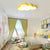 Cloud Child Bedroom Flush Mount Light Acrylic Nordic Style Macaron Colored Ceiling Lamp Yellow Clearhalo 'Ceiling Lights' 'Close To Ceiling Lights' 'Close to ceiling' 'Flush mount' Lighting' 174523