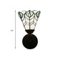 Blue Scalloped Wall Mount Fixture with Curved/Arc Arm Tiffany Style Stained Glass 1 Light Wall Mount Fixture for Bedroom Clearhalo 'Industrial' 'Middle century wall lights' 'Tiffany wall lights' 'Tiffany' 'Wall Lamps & Sconces' 'Wall Lights' Lighting' 174642