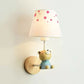 Contemporary Sconce Light Tapered Shade Single Light Wood Wall Lamp with Animal for Teen White Bear Clearhalo 'Wall Lamps & Sconces' 'Wall Lights' Lighting' 17474
