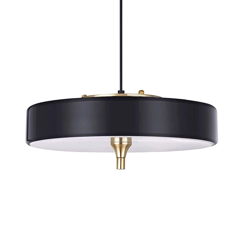Modernist Style LED Hanging Lamp with Metallic Shade Black/White Round Pendant Lighting for Dining Room Clearhalo 'Ceiling Lights' 'Modern Pendants' 'Modern' 'Pendant Lights' 'Pendants' Lighting' 174771