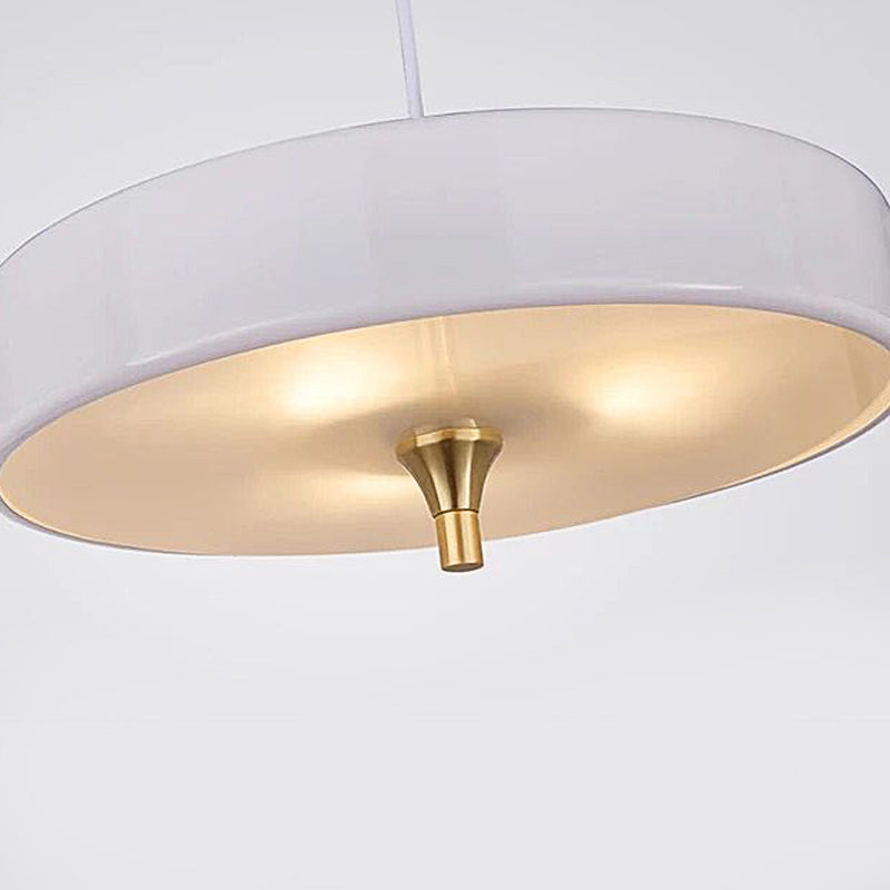 Modernist Style LED Hanging Lamp with Metallic Shade Black/White Round Pendant Lighting for Dining Room Clearhalo 'Ceiling Lights' 'Modern Pendants' 'Modern' 'Pendant Lights' 'Pendants' Lighting' 174780