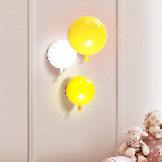 Creative Balloon Shaped Wall Sconce One Bulb Glass Wall Light for Baby Bedroom Corridor Clearhalo 'Wall Lamps & Sconces' 'Wall Lights' Lighting' 175009