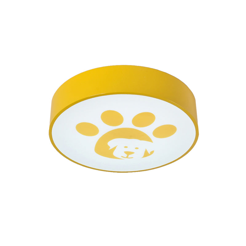 Metal Round Ceiling Mount Light with Doggy Foot Kids Bedroom Modern Ceiling Lamp Clearhalo 'Ceiling Lights' 'Close To Ceiling Lights' 'Close to ceiling' 'Flush mount' Lighting' 175037