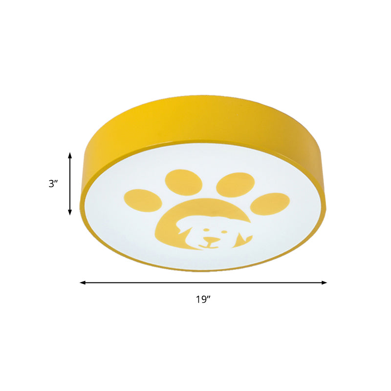 Metal Round Ceiling Mount Light with Doggy Foot Kids Bedroom Modern Ceiling Lamp Clearhalo 'Ceiling Lights' 'Close To Ceiling Lights' 'Close to ceiling' 'Flush mount' Lighting' 175038