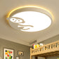 Round Child Bedroom Ceiling Mount Light with Monkey Metal Acrylic Kids Ceiling Fixture in White Clearhalo 'Ceiling Lights' 'Close To Ceiling Lights' 'Close to ceiling' 'Flush mount' Lighting' 175191