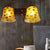 Stained Glass Bell Wall Mounted Light 2 Heads Yellow/Pink/Orange Sconce Light Fixture with Pull Chain Switch Yellow Clearhalo 'Industrial' 'Middle century wall lights' 'Tiffany wall lights' 'Tiffany' 'Wall Lamps & Sconces' 'Wall Lights' Lighting' 175223