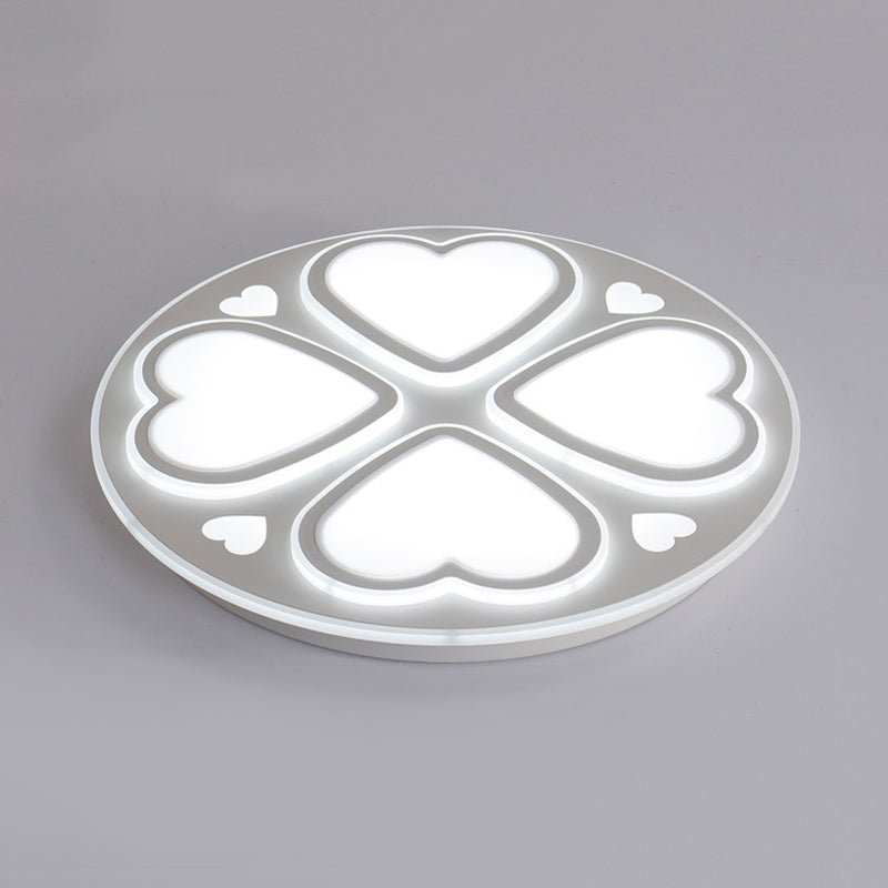 Acrylic Heart Petal Ceiling Light Modern Stylish Flush Mount Light in White Finish for Bathroom White White Clearhalo 'Ceiling Lights' 'Close To Ceiling Lights' 'Close to ceiling' 'Flush mount' Lighting' 175238