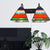 Pyramid Sconce Light Fixture Tiffany Orange Glass 1 Head Black Wall Mount Light with Pull Chain Orange Clearhalo 'Industrial' 'Middle century wall lights' 'Tiffany wall lights' 'Tiffany' 'Wall Lamps & Sconces' 'Wall Lights' Lighting' 175367