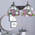 Pink Rose Wall Light Fixture Victorian Stained Glass 2 Heads Black Sconce Light with Pull Chain Switch Pink Clearhalo 'Industrial' 'Middle century wall lights' 'Tiffany wall lights' 'Tiffany' 'Wall Lamps & Sconces' 'Wall Lights' Lighting' 175375