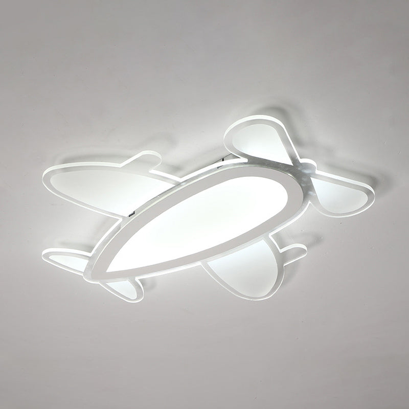 Acrylic Propeller Plane Ceiling Light Acrylic Cartoon Flush Mount Light in White Finish White White Clearhalo 'Ceiling Lights' 'Close To Ceiling Lights' 'Close to ceiling' 'Flush mount' Lighting' 175429