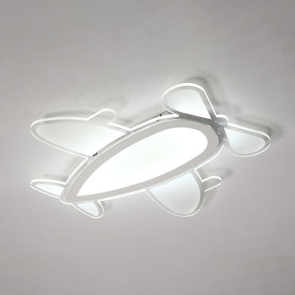 Acrylic Propeller Plane Ceiling Light Acrylic Cartoon Flush Mount Light in White Finish White White Clearhalo 'Ceiling Lights' 'Close To Ceiling Lights' 'Close to ceiling' 'Flush mount' Lighting' 175429
