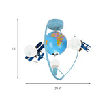 Modern Blue Flush Mount Light with Glider Globe Metal Ceiling Fixture for Nursing Room Clearhalo 'Ceiling Lights' 'Close To Ceiling Lights' 'Close to ceiling' 'Semi-flushmount' Lighting' 175529