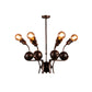 Bare Bulb Hanging Light with Metal Ball Loft Style 6 Heads Chandelier Lamp in Bronze Clearhalo 'Cast Iron' 'Ceiling Lights' 'Chandeliers' 'Industrial Chandeliers' 'Industrial' 'Metal' 'Middle Century Chandeliers' 'Rustic Chandeliers' 'Tiffany' Lighting' 175607