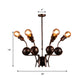 Bare Bulb Hanging Light with Metal Ball Loft Style 6 Heads Chandelier Lamp in Bronze Clearhalo 'Cast Iron' 'Ceiling Lights' 'Chandeliers' 'Industrial Chandeliers' 'Industrial' 'Metal' 'Middle Century Chandeliers' 'Rustic Chandeliers' 'Tiffany' Lighting' 175608