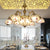 Floral Chandelier Lighting Rustic 6 Lights Dimpled Clear Glass Pendant Lighting for Hallway Clear Clearhalo 'Ceiling Lights' 'Chandeliers' 'Clear' 'Industrial' 'Middle Century Chandeliers' 'Modern' 'Tiffany Chandeliers' 'Tiffany close to ceiling' 'Tiffany' 'Traditional Chandeliers' Lighting' 175641