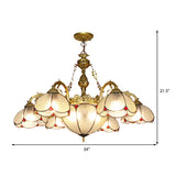 Floral Chandelier Lighting Rustic 6 Lights Dimpled Clear Glass Pendant Lighting for Hallway Clearhalo 'Ceiling Lights' 'Chandeliers' 'Clear' 'Industrial' 'Middle Century Chandeliers' 'Modern' 'Tiffany Chandeliers' 'Tiffany close to ceiling' 'Tiffany' 'Traditional Chandeliers' Lighting' 175644