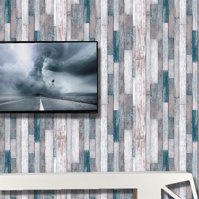 Pastel Painted Wood Wallpaper Roll Waterproofing Farmhouse Sitting Room Wall Art Blue Clearhalo 'Country wall decor' 'Rustic' 'Wallpaper' Wall Decor' 1756681