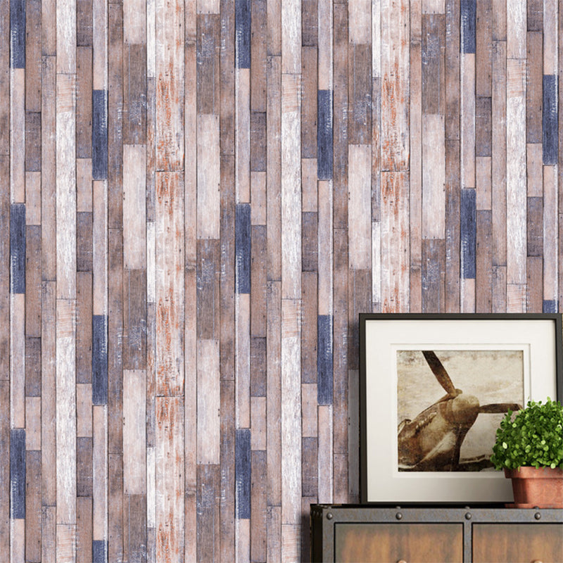 Pastel Painted Wood Wallpaper Roll Waterproofing Farmhouse Sitting Room Wall Art Dark Blue Clearhalo 'Country wall decor' 'Rustic' 'Wallpaper' Wall Decor' 1756691