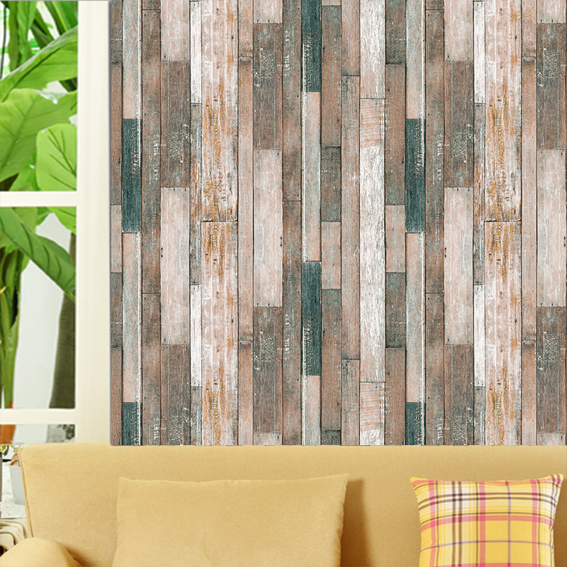 Pastel Painted Wood Wallpaper Roll Waterproofing Farmhouse Sitting Room Wall Art Clearhalo 'Country wall decor' 'Rustic' 'Wallpaper' Wall Decor' 1756698