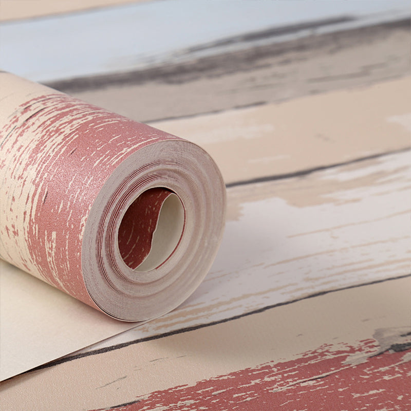 Striped Wallpaper Roll Rust Bright Reclaimed Wood Wall Covering in Multi-Color, 57.1-sq ft Clearhalo 'Country wall decor' 'Rustic' 'Wallpaper' Wall Decor' 1756757