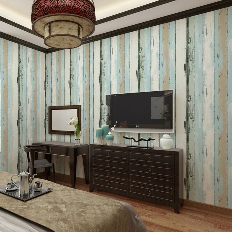 Striped Wallpaper Roll Rust Bright Reclaimed Wood Wall Covering in Multi-Color, 57.1-sq ft Clearhalo 'Country wall decor' 'Rustic' 'Wallpaper' Wall Decor' 1756760