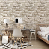 Rustic Brick Wallpaper Roll for Boys Bedroom 19.5' L x 17.5" W Peel Wall Decor in Brown Clearhalo 'Country wall decor' 'Rustic' 'Wallpaper' Wall Decor' 1756790