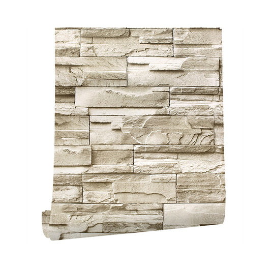 Rustic Brick Wallpaper Roll for Boys Bedroom 19.5' L x 17.5" W Peel Wall Decor in Brown Clearhalo 'Country wall decor' 'Rustic' 'Wallpaper' Wall Decor' 1756791