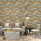 Yellow and Grey Brick Wallpaper Roll Peel and Paste Country Dining Room Wall Art Clearhalo 'Country wall decor' 'Rustic' 'Wallpaper' Wall Decor' 1756798