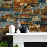 Multicolored Brick Wallpaper Peel off Industrial Bedroom Wall Covering, 19.5' x 17.5" Brown Clearhalo 'Industrial wall decor' 'Industrial' 'Wallpaper' Wall Decor' 1756817