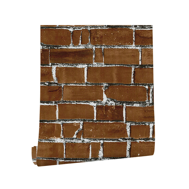 Industrial Brick Look Wallpaper Roll Red Brown Peel and Stick Wall Covering for Home Clearhalo 'Industrial wall decor' 'Industrial' 'Wallpaper' Wall Decor' 1756831