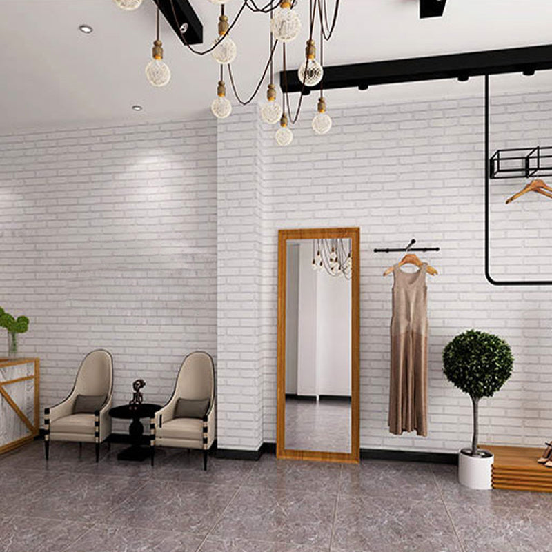 Unpasted Bright Brick Wallpaper Roll House Interior Construction Wall Art, 57.1-sq ft White Clearhalo 'Country wall decor' 'Rustic' 'Wallpaper' Wall Decor' 1756875