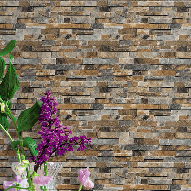 Brickwork Wallpaper Roll Dark Color Industrial Style Wall Decor for Sitting Room Brown Clearhalo 'Industrial wall decor' 'Industrial' 'Wallpaper' Wall Decor' 1756881