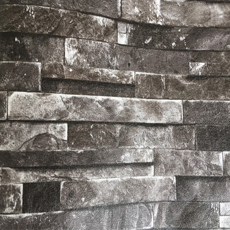 Brickwork Wallpaper Roll Dark Color Industrial Style Wall Decor for Sitting Room Clearhalo 'Industrial wall decor' 'Industrial' 'Wallpaper' Wall Decor' 1756889