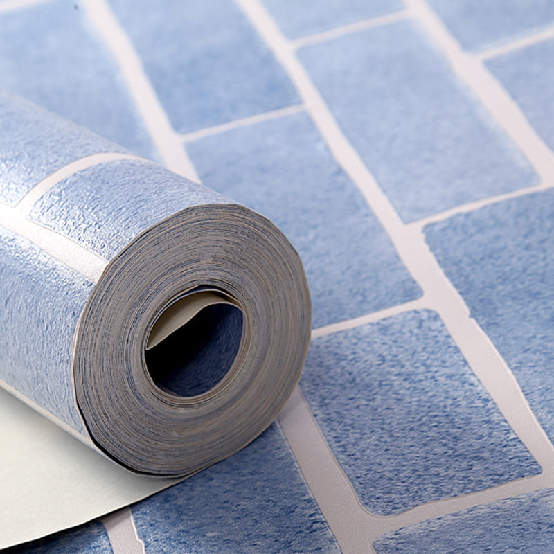 Brickwork Wallpaper Roll Dark Color Industrial Style Wall Decor for Sitting Room Blue Clearhalo 'Industrial wall decor' 'Industrial' 'Wallpaper' Wall Decor' 1756892