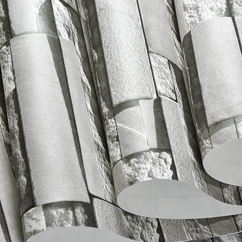 Tile and Rock Wallpaper Rustic Moisture Resistant Restaurant Wall Covering, 57.1-sq ft Clearhalo 'Country wall decor' 'Rustic' 'Wallpaper' Wall Decor' 1756895