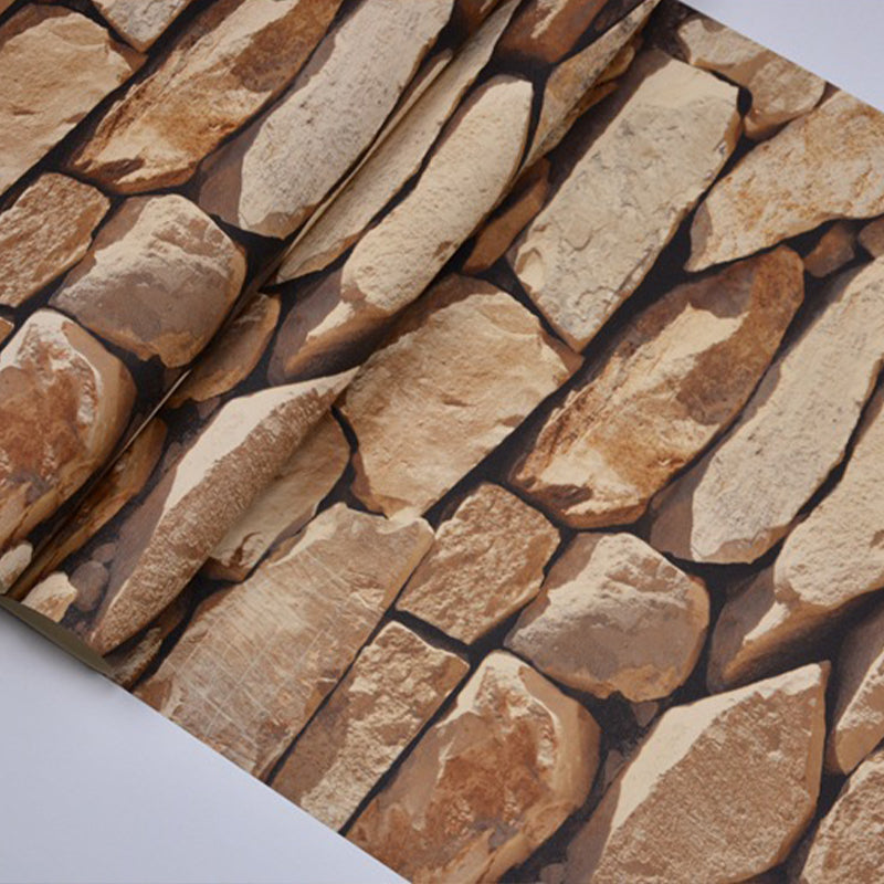 Steampunk Rocks Wallpaper Roll for Garage 57.1-sq ft Wall Art in Light Color, Washable Clearhalo 'Industrial wall decor' 'Industrial' 'Wallpaper' Wall Decor' 1756900