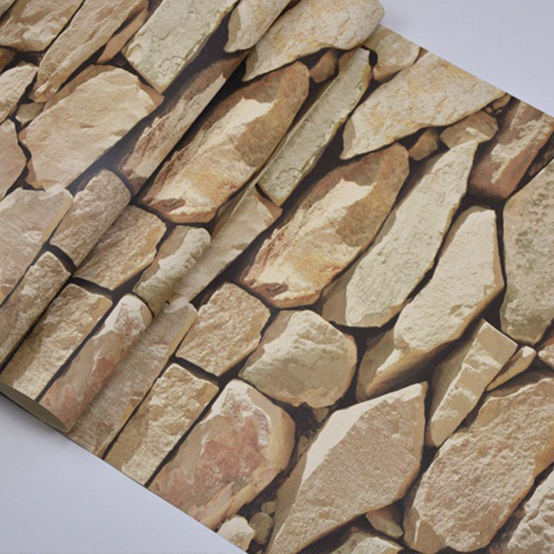 Steampunk Rocks Wallpaper Roll for Garage 57.1-sq ft Wall Art in Light Color, Washable Clearhalo 'Industrial wall decor' 'Industrial' 'Wallpaper' Wall Decor' 1756903