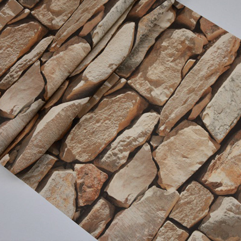 Steampunk Rocks Wallpaper Roll for Garage 57.1-sq ft Wall Art in Light Color, Washable Clearhalo 'Industrial wall decor' 'Industrial' 'Wallpaper' Wall Decor' 1756905