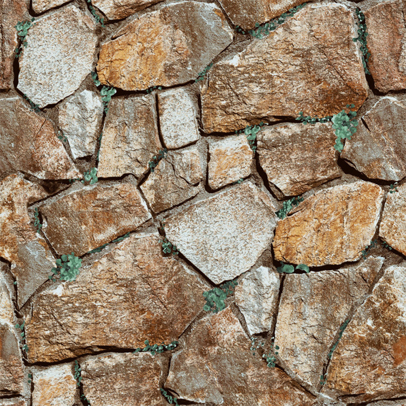 Steampunk Rocks Wallpaper Roll for Garage 57.1-sq ft Wall Art in Light Color, Washable Clearhalo 'Industrial wall decor' 'Industrial' 'Wallpaper' Wall Decor' 1756907