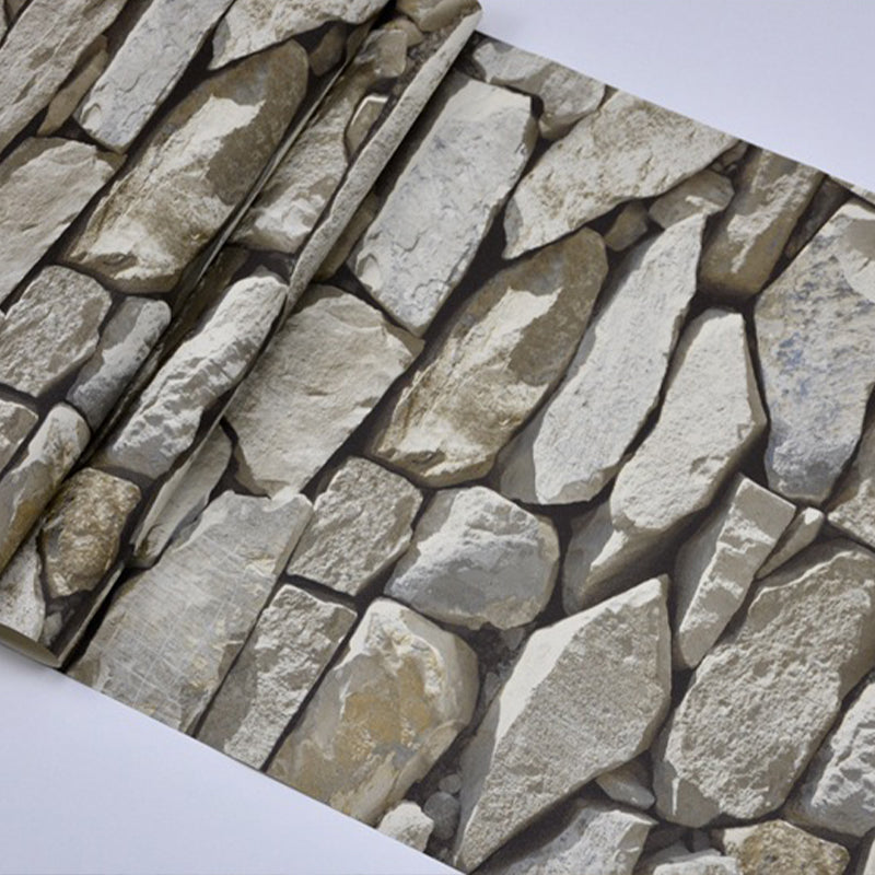 Steampunk Rocks Wallpaper Roll for Garage 57.1-sq ft Wall Art in Light Color, Washable Clearhalo 'Industrial wall decor' 'Industrial' 'Wallpaper' Wall Decor' 1756909