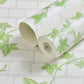 Creeper and Brickwork Wallpaper Roll Green and White Country Wall Decor for Bedroom Clearhalo 'Country wall decor' 'Rustic' 'Wallpaper' Wall Decor' 1756937