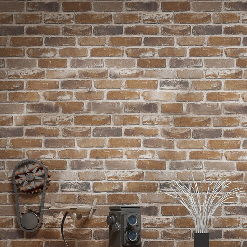 Cottage Brick Wallpaper Roll PVC Water Resistant Light Color Wall Art for Living Room Brown Clearhalo 'Country wall decor' 'Rustic' 'Wallpaper' Wall Decor' 1756955