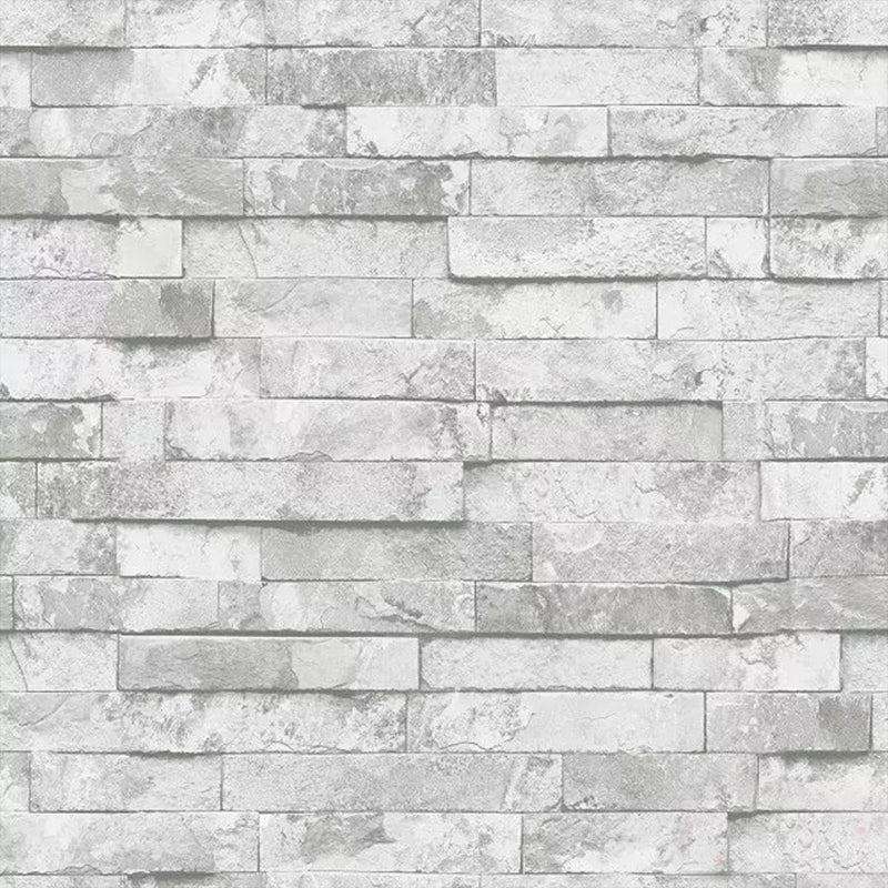 Industrial Construction Brick Wallpaper Pastel Color Stain-Proof Wall Art for Home White Clearhalo 'Industrial wall decor' 'Industrial' 'Wallpaper' Wall Decor' 1756983