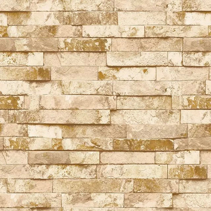 Industrial Construction Brick Wallpaper Pastel Color Stain-Proof Wall Art for Home Light Yellow Clearhalo 'Industrial wall decor' 'Industrial' 'Wallpaper' Wall Decor' 1756986
