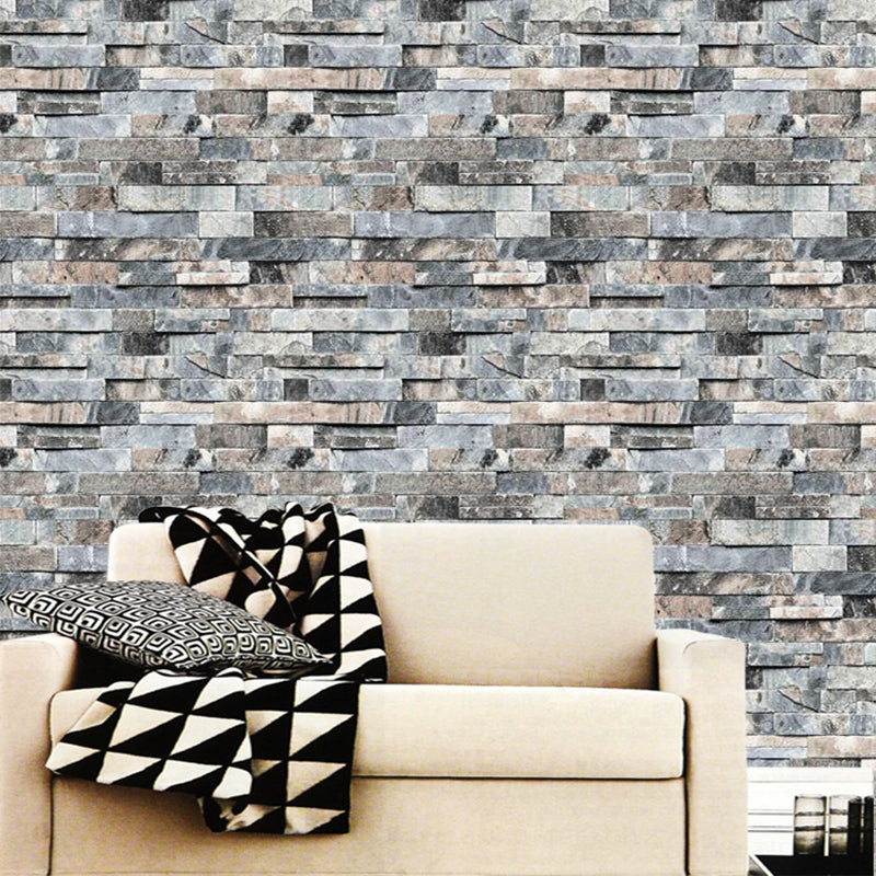 Brick Wallpaper Roll Cyberpunk Moisture Resistant Sitting Room Wall Decor, 57.1-sq ft Clearhalo 'Industrial wall decor' 'Industrial' 'Wallpaper' Wall Decor' 1756988