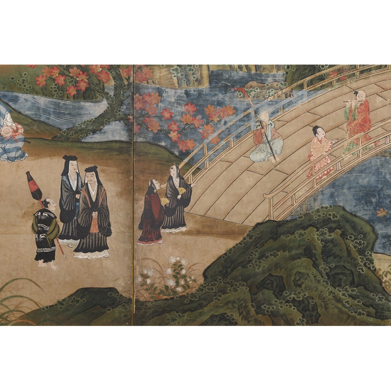 Full Size Illustration Modern Mural Wallpaper with Asian Ancient Figures in Light Color Clearhalo 'Wall Decor' 'Wall Mural' 1757005