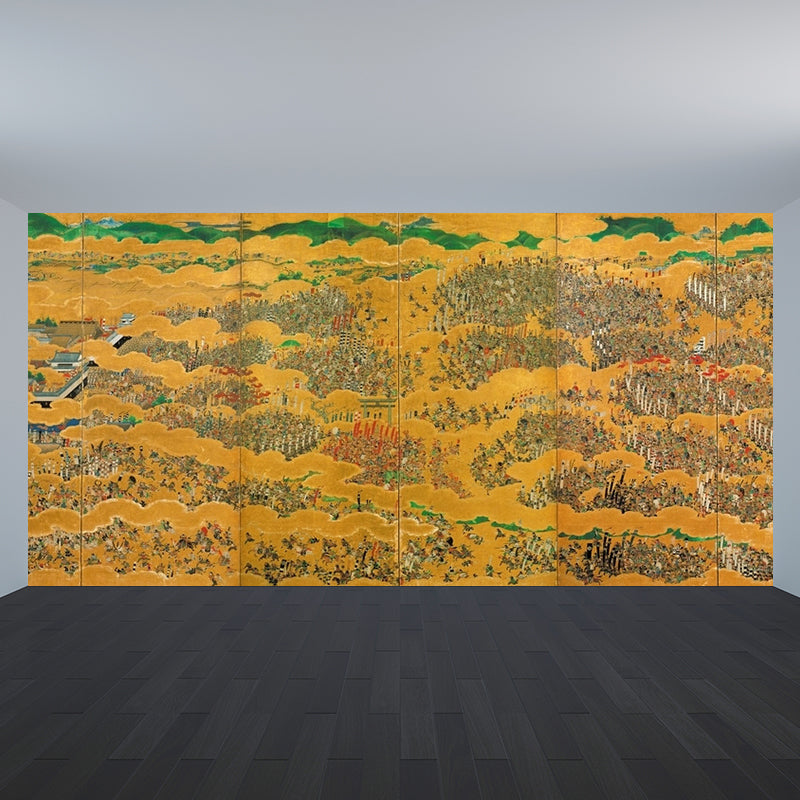 Full Size Illustration Modern Mural Wallpaper with Asian Ancient Figures in Light Color Yellow Clearhalo 'Wall Decor' 'Wall Mural' 1757007