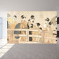 Full Size Illustration Modern Mural Wallpaper with Asian Ancient Figures in Light Color Beige Clearhalo 'Wall Decor' 'Wall Mural' 1757012