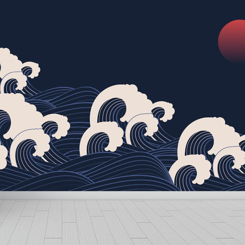 Non-Woven Decorative Wall Mural Modern Asian Pattern Wall Covering for Living Room Clearhalo 'Wall Decor' 'Wall Mural' 1757024